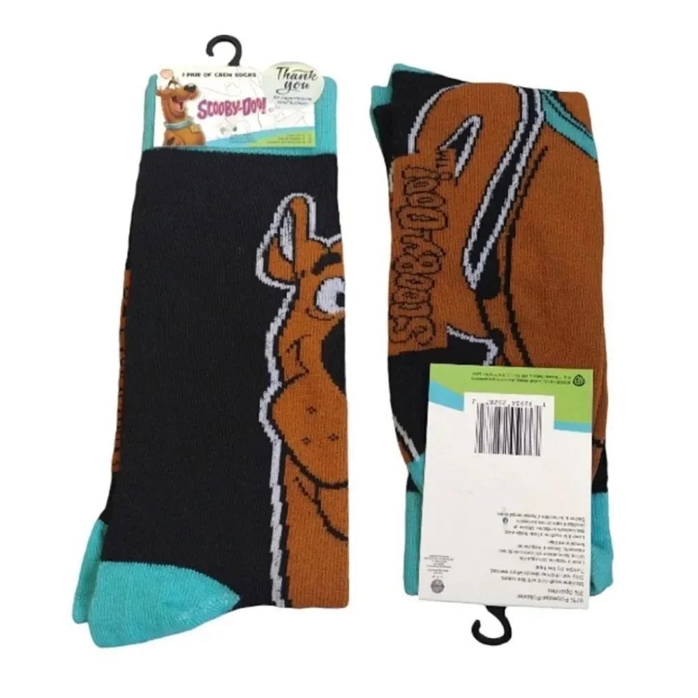 WB 4 Pairs Colorful Neon Scooby Doo Printed‎ Crew Socks NWT